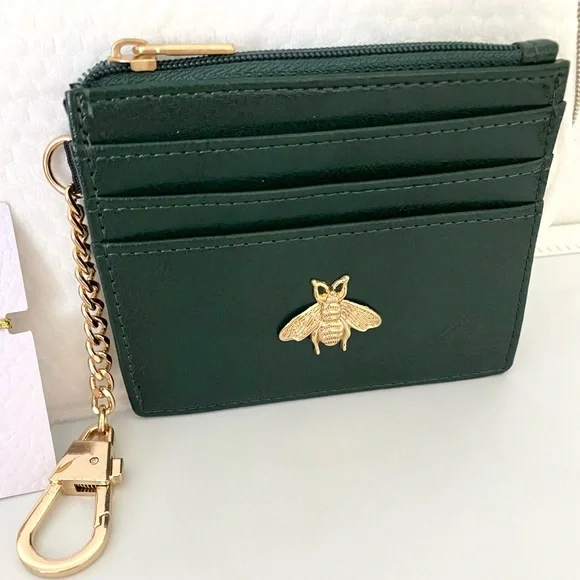 Dior Hair Band Gold Bee + Guerlain White Cosmetic Bag + Green Card Holder - SET - Picture 6 of 15